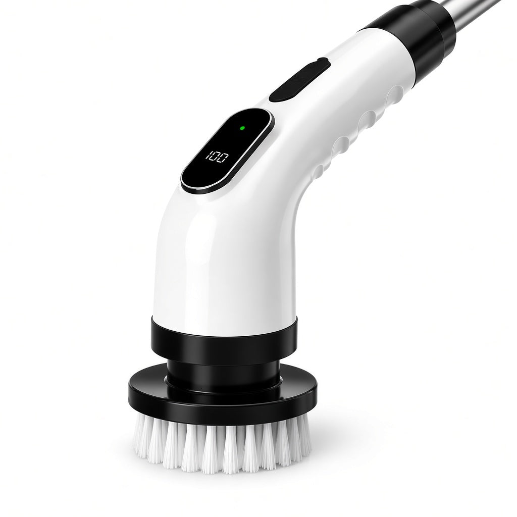 Close-up of the spin scrubber head and display